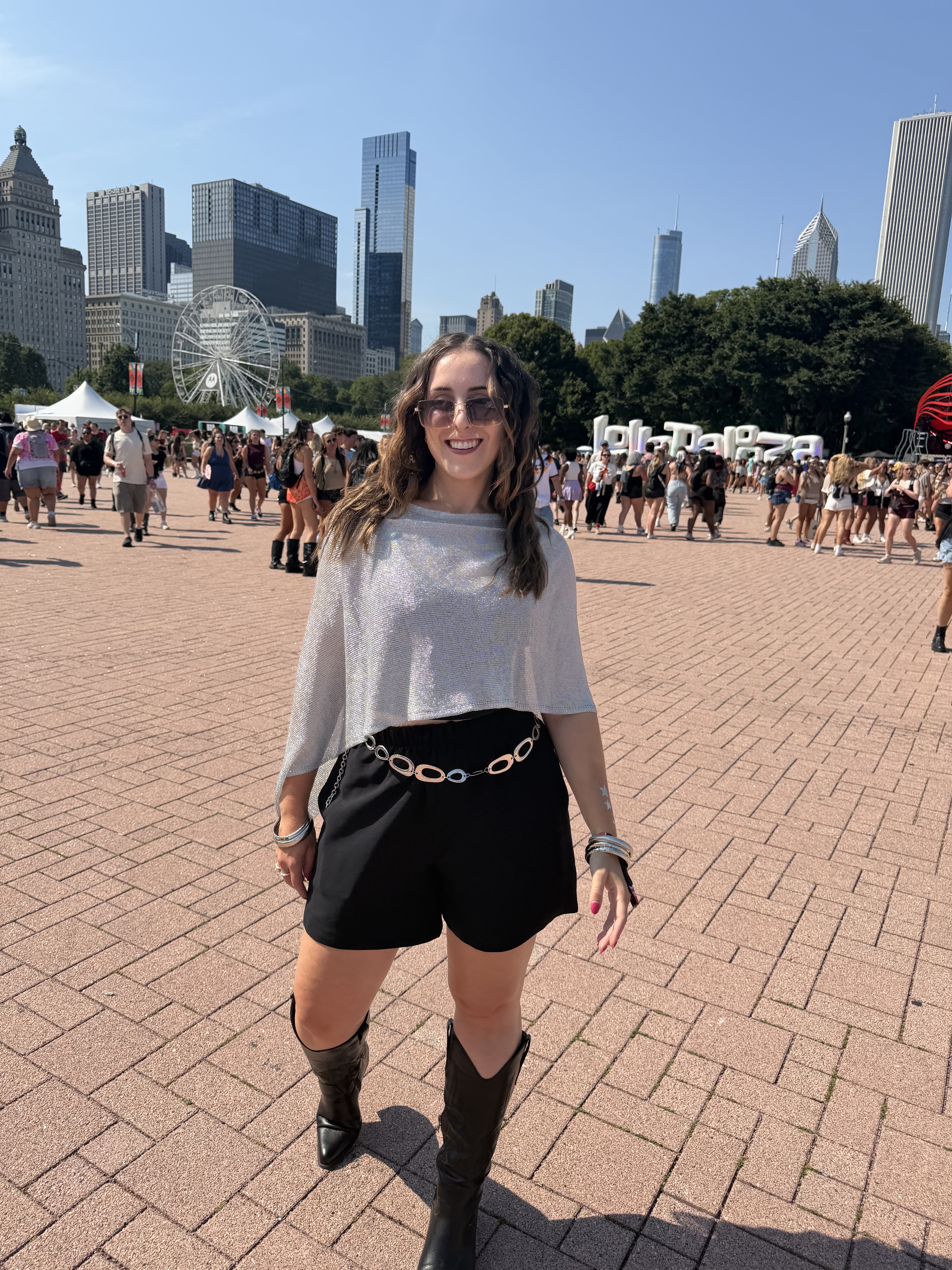 Christina DAmbrosio poses in festival fashion at Lollapalooza