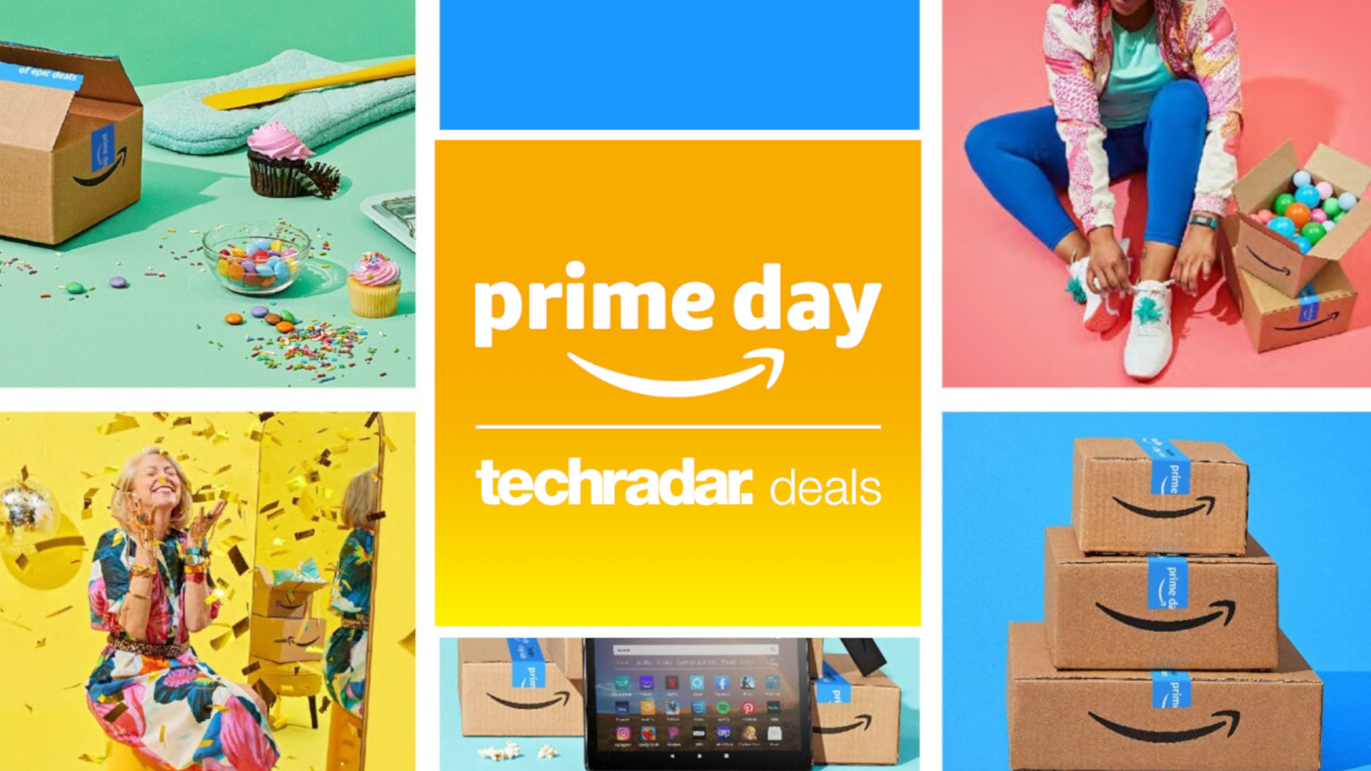 Amazon Prime Day banner image with TechRadar logo super-imposed