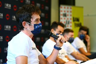 COPENHAGEN DENMARK JUNE 29 Geraint Thomas of The United Kingdom and Team INEOS Grenadiers attends to the media press during the 109th Tour de France 2022 Press Conferences TDF2022 on June 29 2022 in Copenhagen Denmark Photo by Tim de WaeleGetty Images