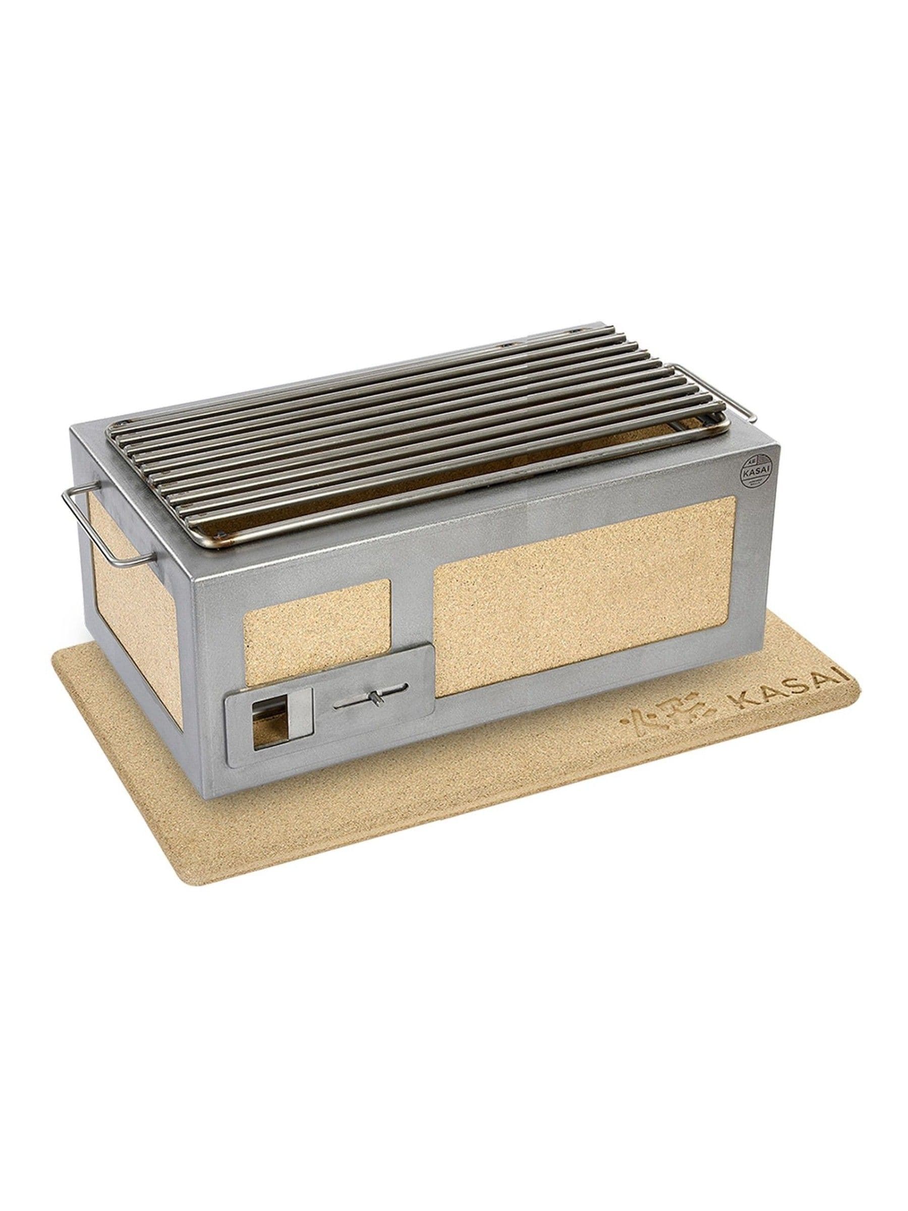 Kasai Grills Silver Medium Long Konro Grill Bundle