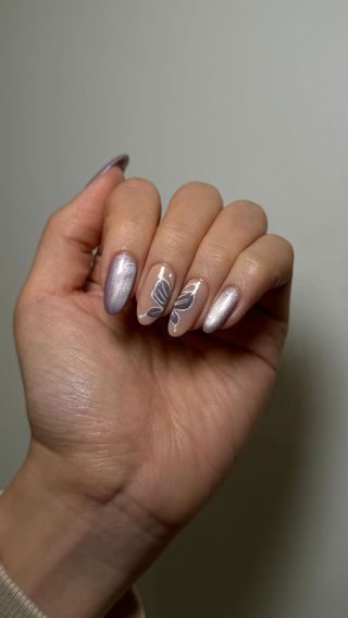 Cat eye butterfly nails