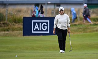 Jiyai Shin smiles during round four of the 2024 AIG Women's Open