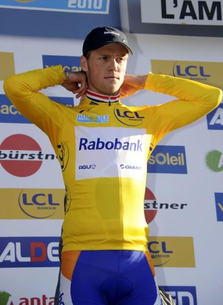 Lars Boom (Rabobank) on the winner's podium