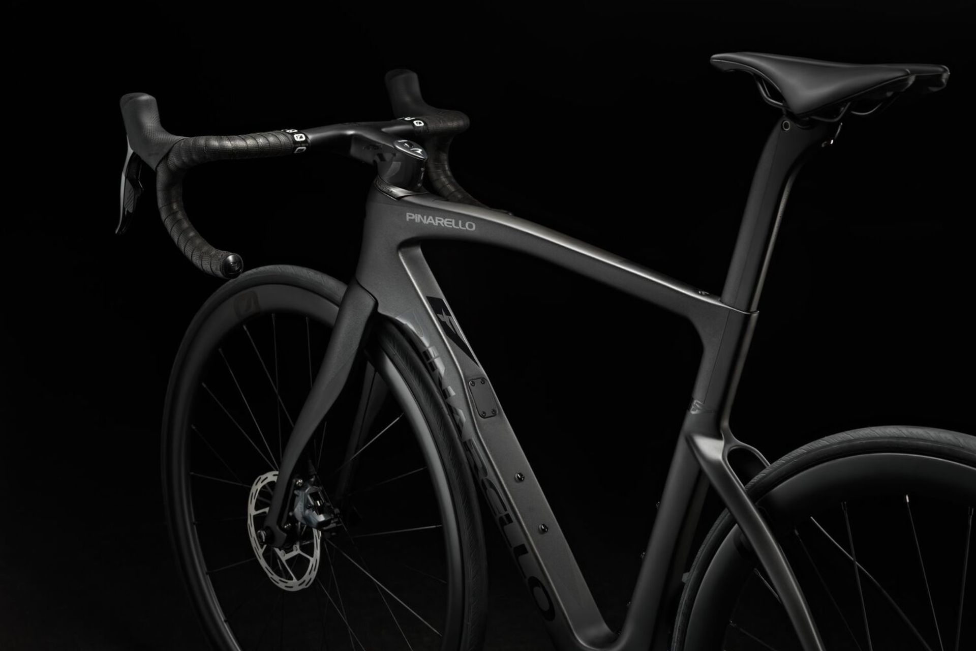 Image shows frame detail of the Pinarello F road bike