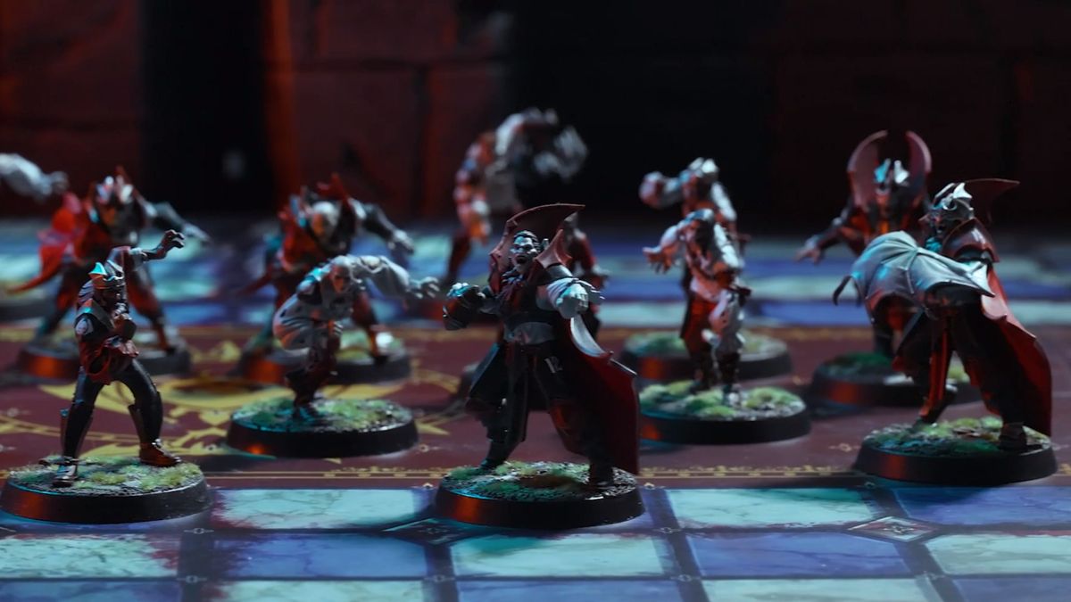 The vampire Blood Bowl team lines up on the field