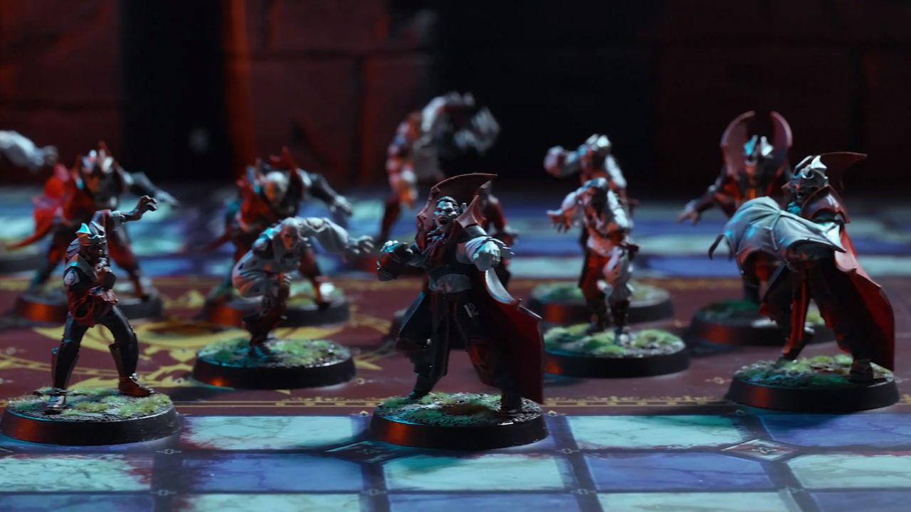 The vampire Blood Bowl team lines up on the field