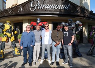 LOS ANGELES, CALIFORNIA - JULY 23: (L-R) Lorenzo di Bonaventura, Keegan-Michael Key, Chris Hemsworth, Brian Tyree Henry and Josh Cooley attend the "Transformers One" Special Fan Screening at Paramount Pictures Studios on July 23, 2024, in Los Angeles, California.