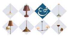 A collage of kitchen lighting