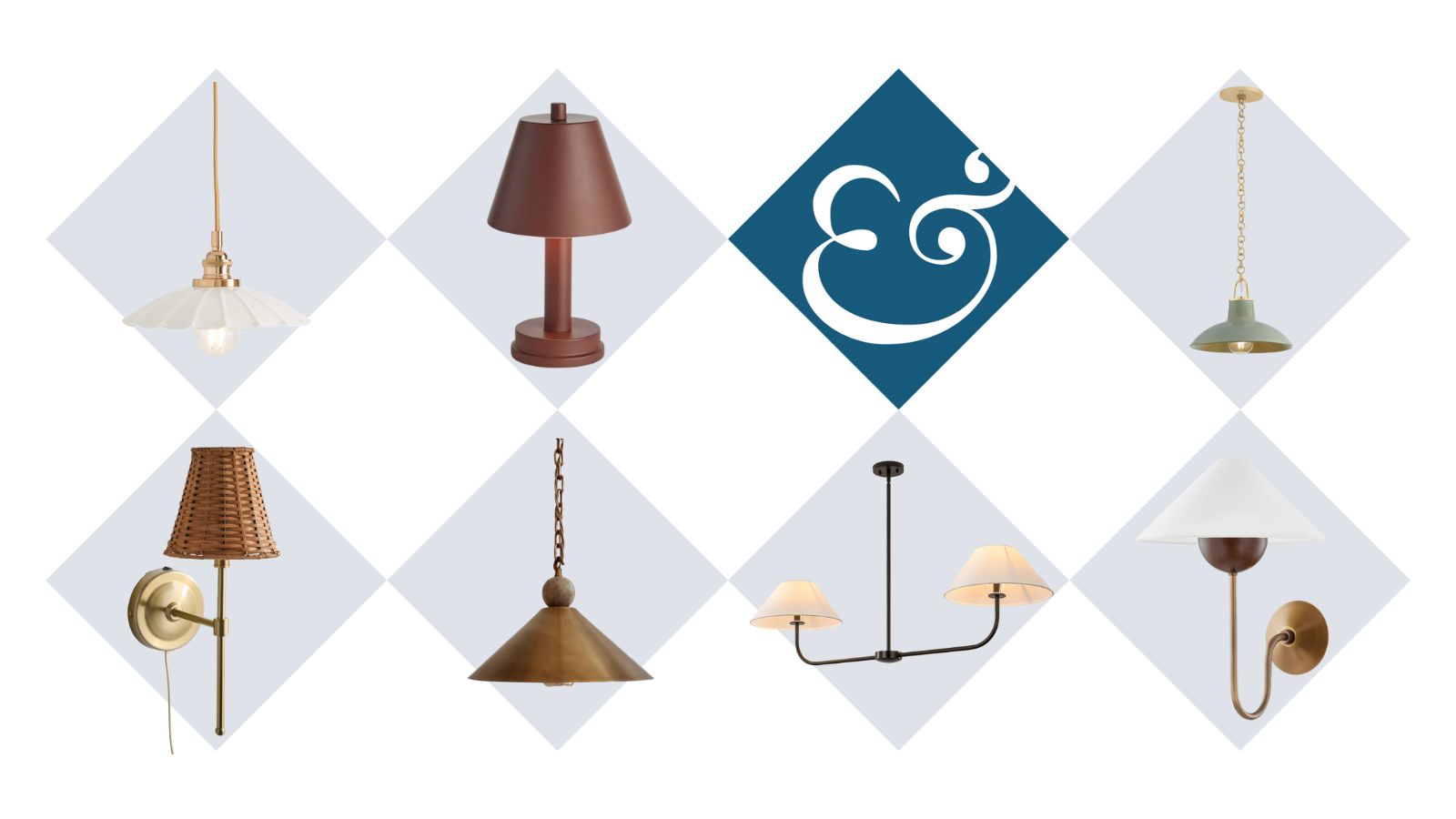 A collage of kitchen lighting