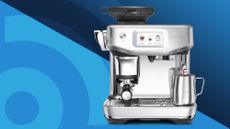 Breville The Barista Touch Impress against a blue radar background