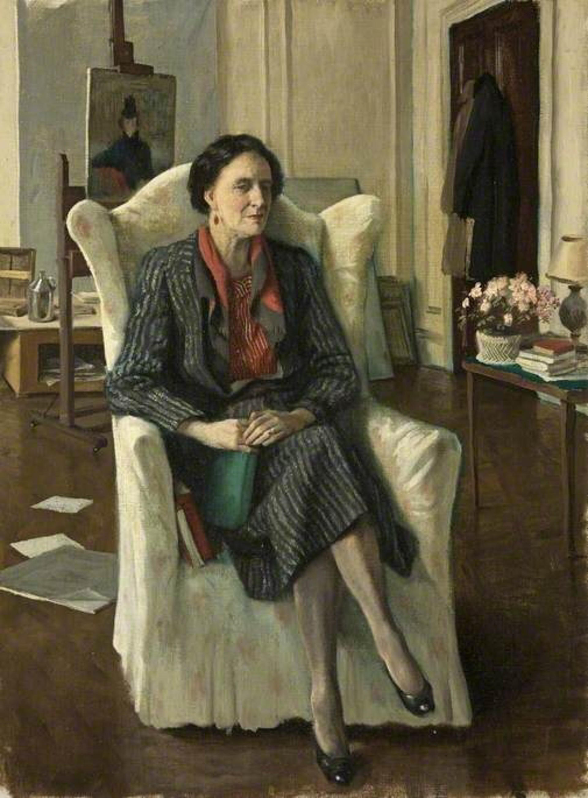An older woman sat in a chair