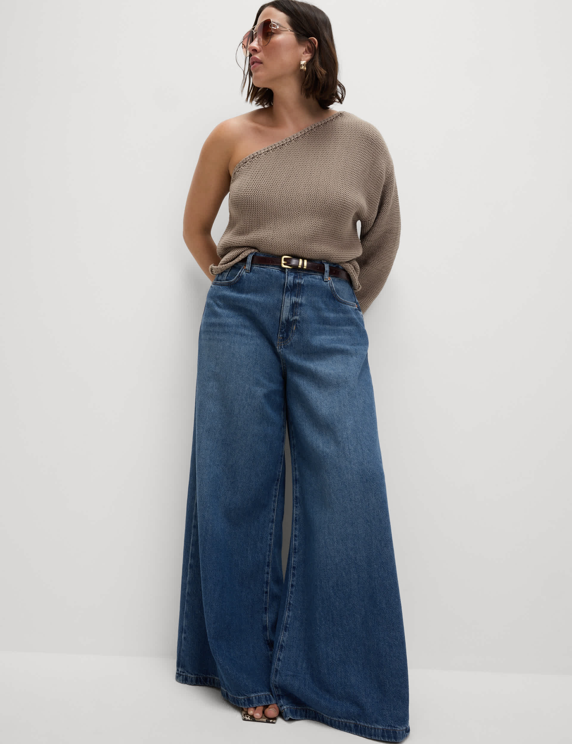 Lyocell&amp;trade; Blend Wide Palazzo Leg Jeans