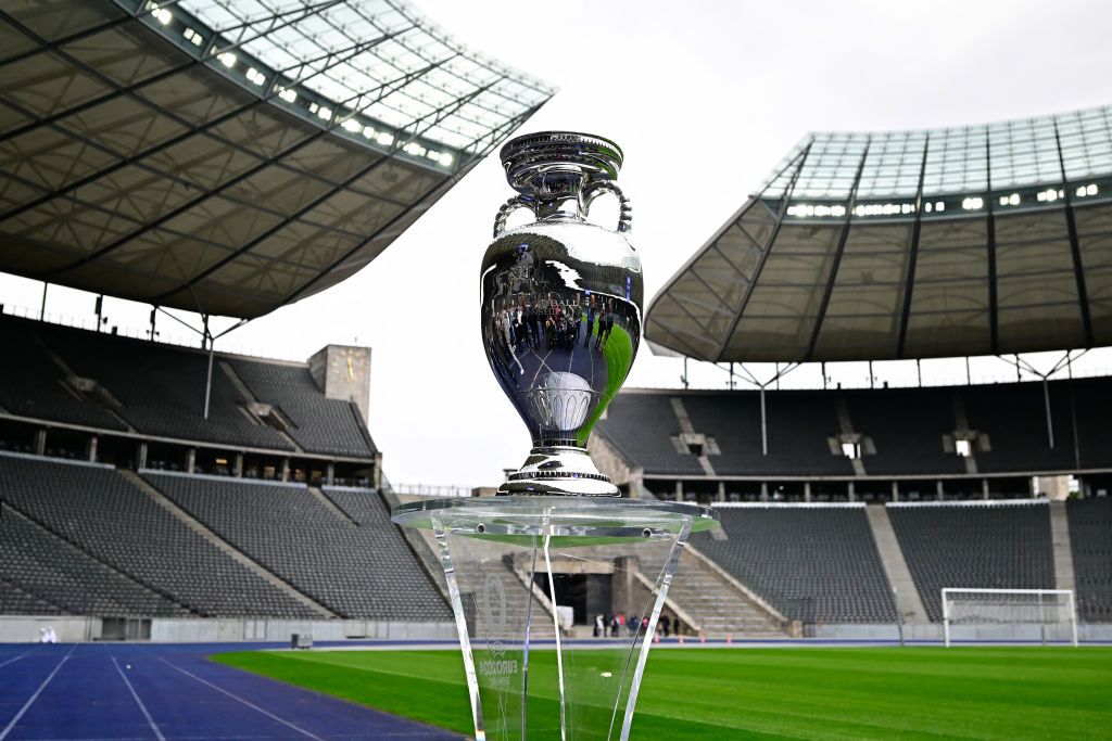 Where is the Euro 2024 final? The trophy for the UEFA Euro 2024 European Football Championship is displayed at the Olympic Stadium in Berlin, Germany on April 24, 2024. The UEFA EURO 2024 European Football Championship will take place from June 14 to July 14 in ten stadiums around Germany including Berlin&#039;s Olympic Stadium. (Photo by Tobias SCHWARZ / AFP) (Photo by TOBIAS SCHWARZ/AFP via Getty Images)