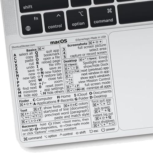 Synerlogic Mac Os Shortcuts Sticker for Air/Pro