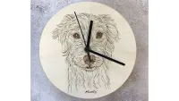 Laser Etched Pet Portrait Wall Clock, one of w&h's picks for Christmas gifts for dog lovers