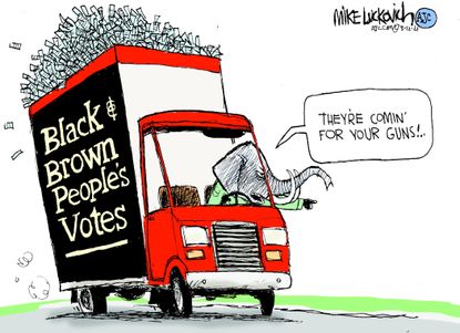 Political Cartoon U.S. gop&nbsp;voter suppression&nbsp;gun laws