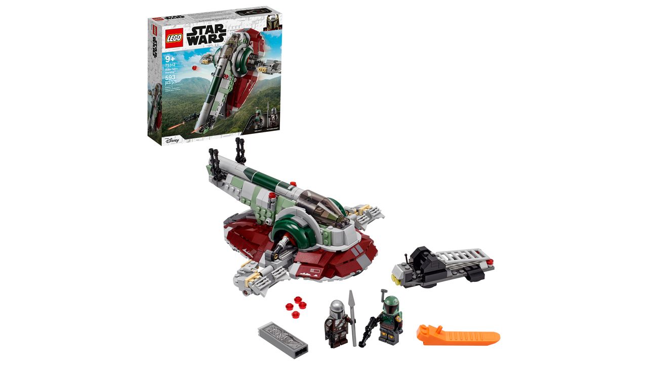 Lego's Boba Fett's Starship is $49.99 USD and includes 593 pieces and two minifigures: Boba Fett and The Mandalorian.