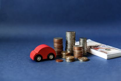 Car insurance premiums concept, saving money for a car