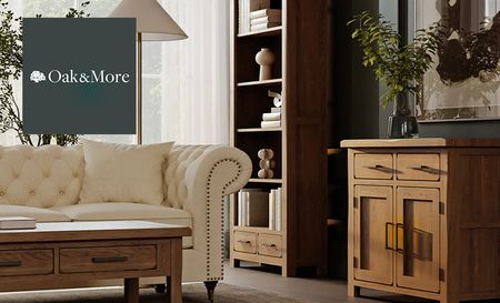 Oak & More's wooden shelf and cabinet