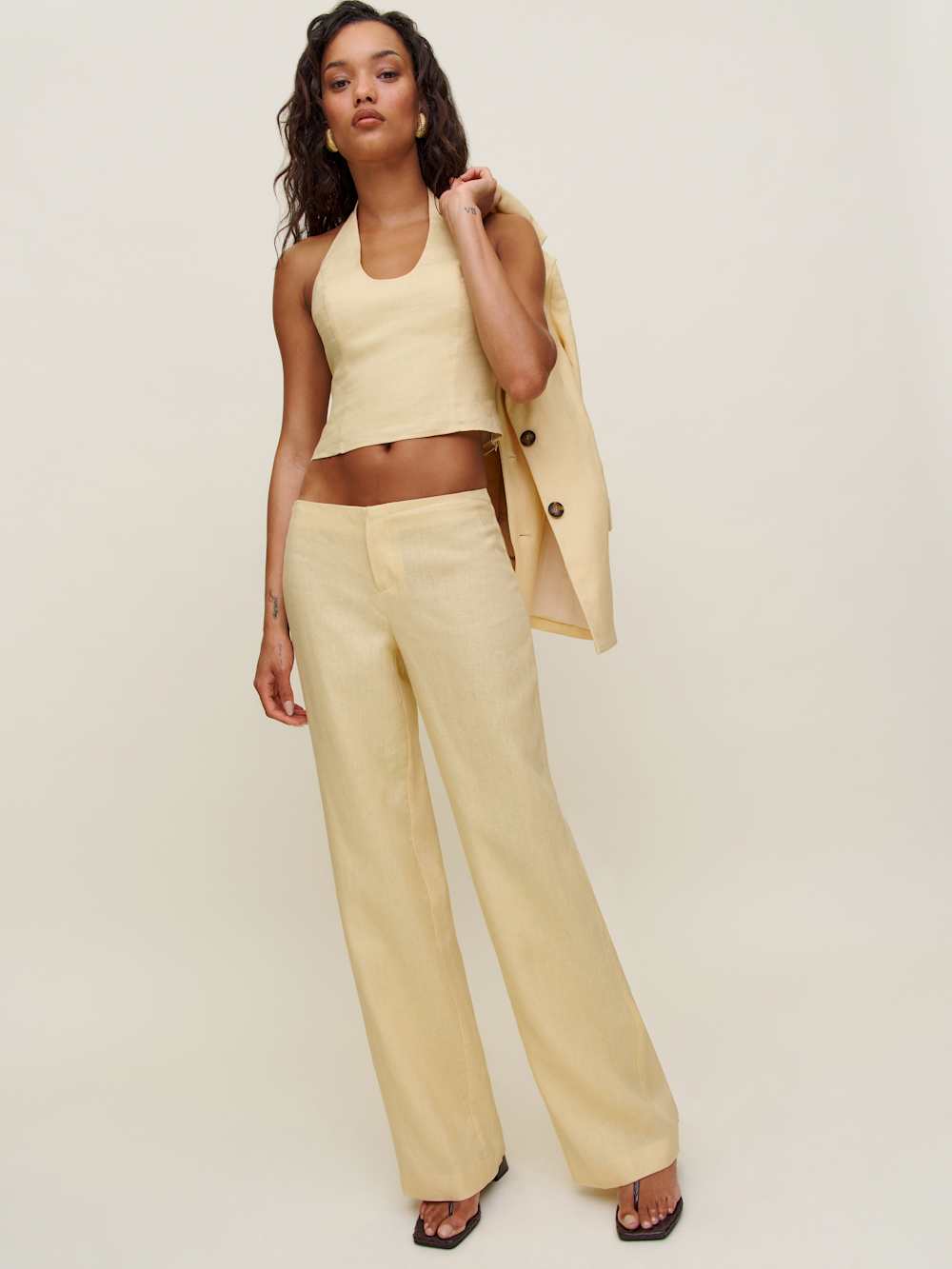 Vida Linen Low Rise Pant