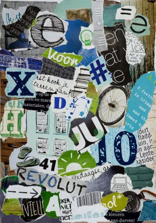 mood board for type - lots of different letters cut out of magazines