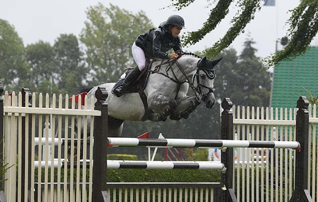 Laura Kraut riding GREATFULL winner of The Old Lodge International 7 &amp;amp; 8 year old Championship during The Longines FEI Jumping Nations Cup&amp;trade; of Great Britain at the BHS Royal International Horse Show held at the Hickstead Show ground near Haywards Heath in West Sussex, in the UK between 25-29th July 2018