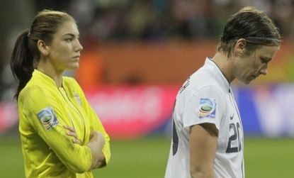 Abby Wambach of the U.S. women's soccer team after their World Cup loss to Japan: The American squad's dramatic tournament run ended in heartbreak Sunday.