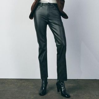 Zara Faux Leather Bootcut Trousers