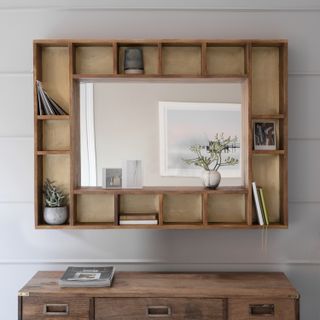 pigeon hole mirror with shelves