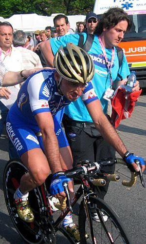 Paolo Bettini was exhausted at the finish
