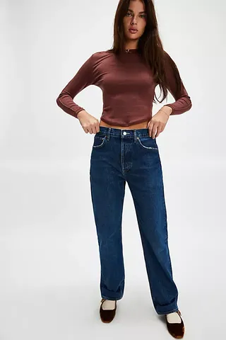 Agolde Fran Low-Slung Straight Jeans