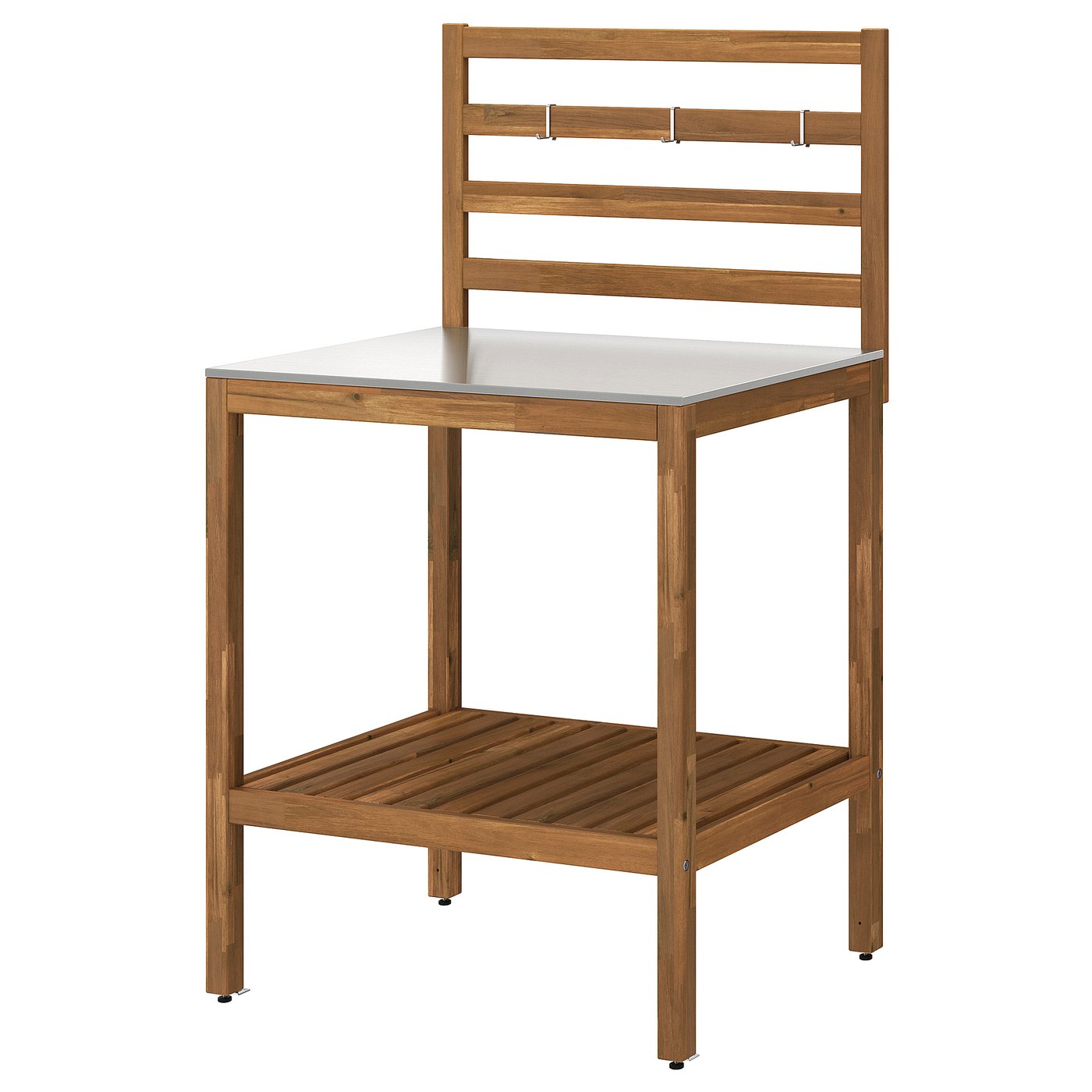 N&amp;Auml;mmar&amp;Ouml; Open Kitchen Unit - Light Brown Stained/stainless Steel Outdoor 80x62 Cm