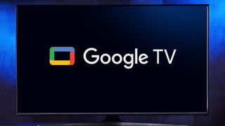 Google TV logo on TV