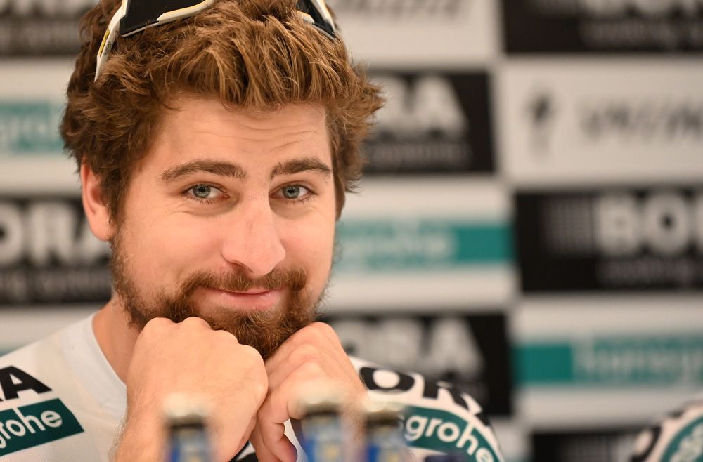 Peter Sagan (Bora-Hansgrohe) sported a thick beard at Bora-Hansgrohe's training camp