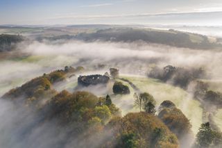 An aerial view of the beautiful ruin of St Michael's Church won the English History category