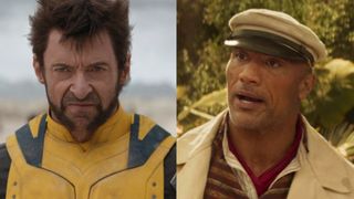 Jackman in Deadpool & Wolverine and Johnson in The Jungle Cruise side by side.