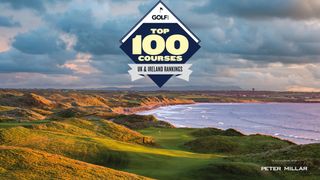 Ballybunion Golf Club Old Course with the top 100 UK and Ireland logo