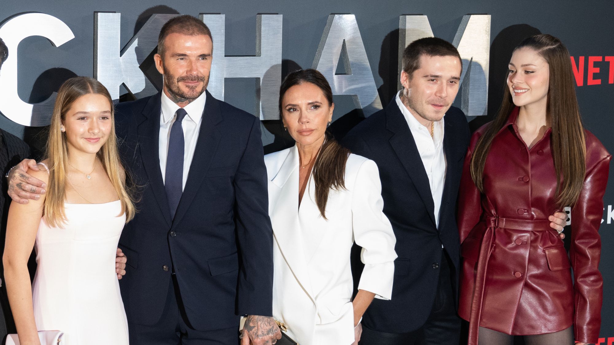 The Beckham family attend the premiere of 'Beckham'