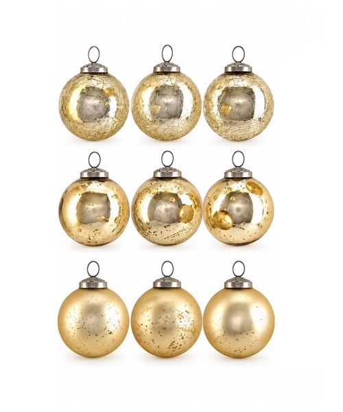 The Holiday Aisle&reg; 9 Pieces Glass Vintage Ball Ornament Set & Reviews | Wayfair