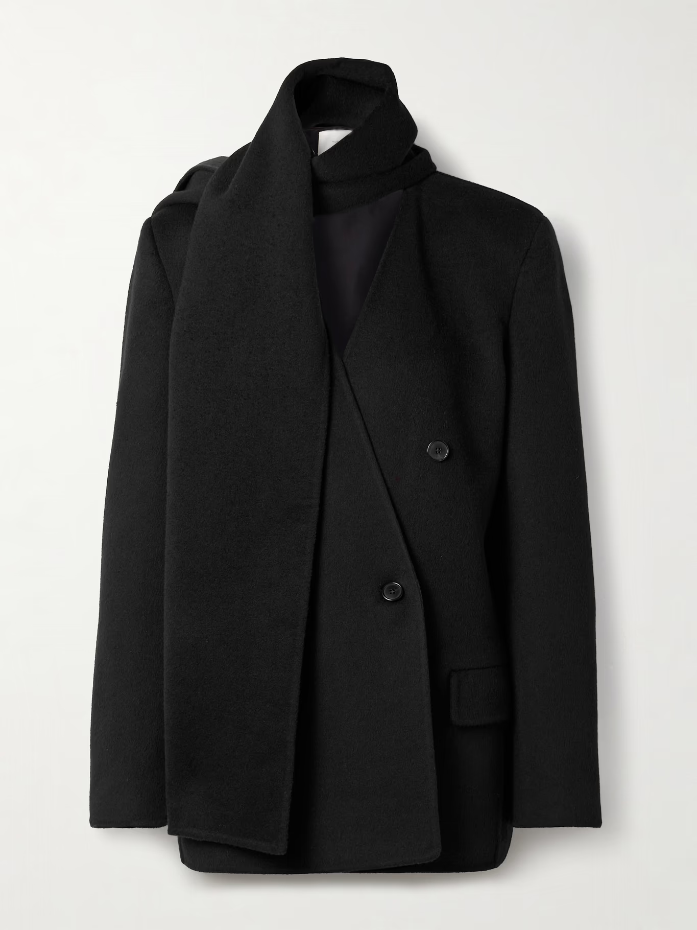 An image of The Row scarf coat.