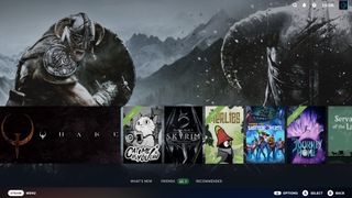Steam Big Picture mode with Big Art Mode enabled