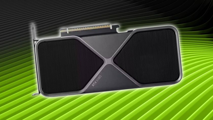 Nvidia GeForce RTX graphics card with glowing outline and green backdrop