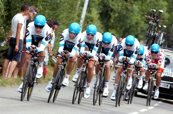 Garmin-Cervelo in a perfect line