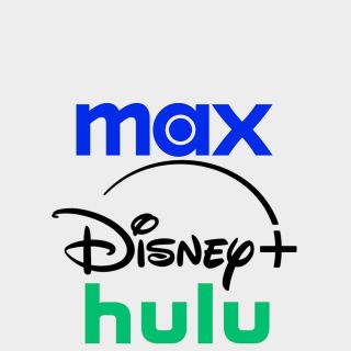 Disney Plus, Hulu, and Max logos on a plain background