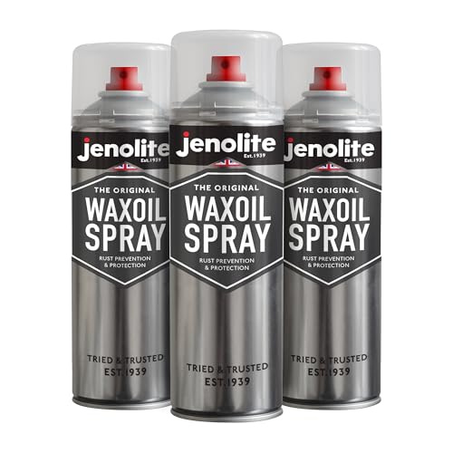 Jenolite Waxoil Rust Prevention &amp;amp; Protection Aerosol Spray | 3x500ml | Clear | Waxoil Aerosol Spray for Cars, Vans &amp;amp; Motorbikes | Rust Protection | Ideal Underseal for Cars