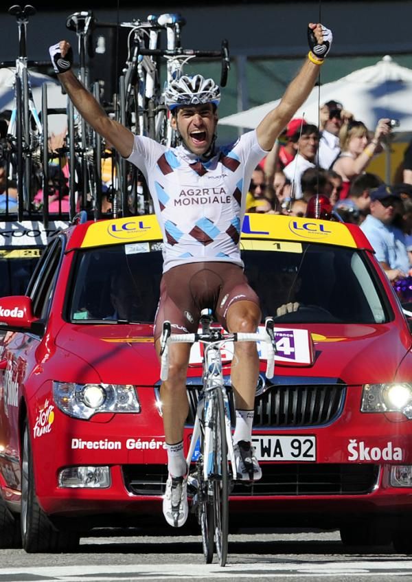 Christophe Riblon (AG2R-La Mondiale) elated at winning his first Tour de France stage.