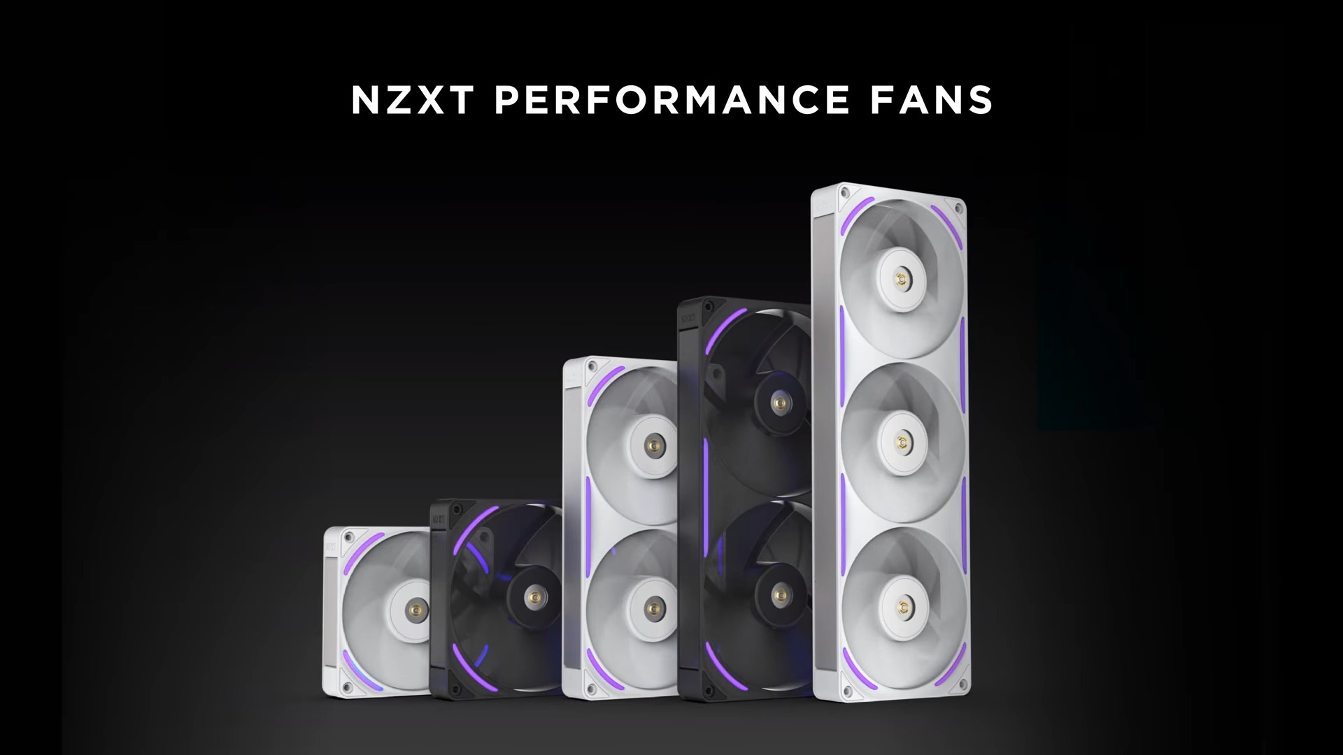 The full range of NZXT's new Performance Fans