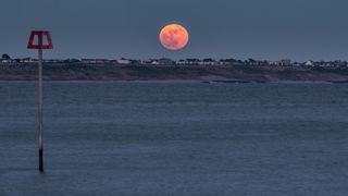 Supermoon with a lovely orange glow.