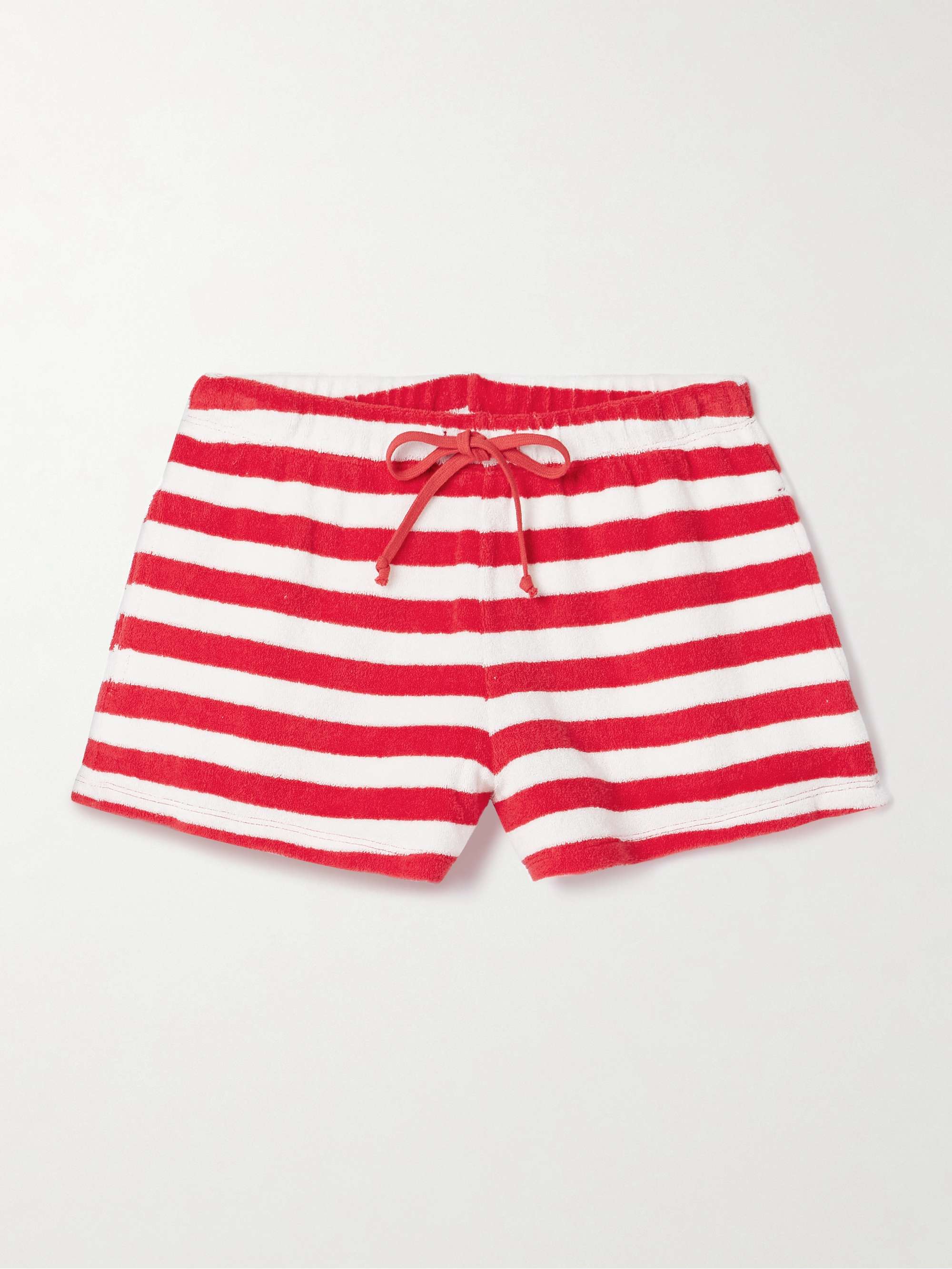 Shallis Striped Cotton-Blend Terry Shorts