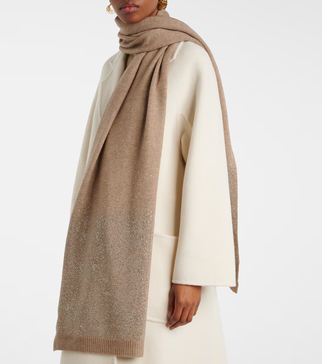 Max Mara, Bari rhimestone-embellished cashmere scarf